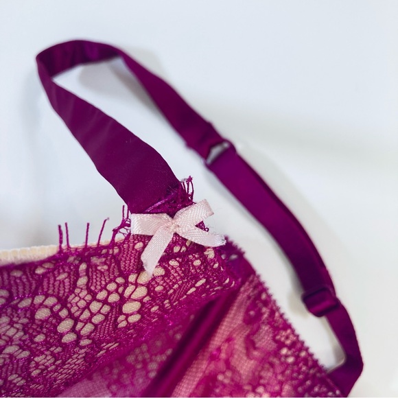 Victoria's Secret 34D Very Sexy Push Up Demi Corset Bra Top Lace Bow Details - Picture 5 of 10